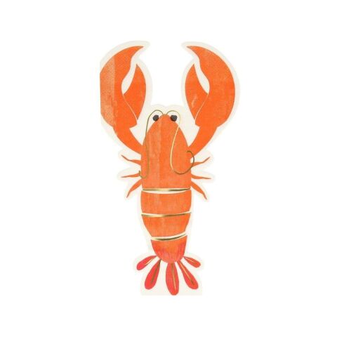 Meri Meri - Lobster Napkins - Istakoz Peçeteler - 16'Lı