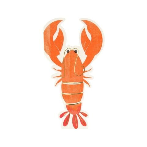 Meri Meri - Lobster Napkins - Istakoz Peçeteler - 16'Lı