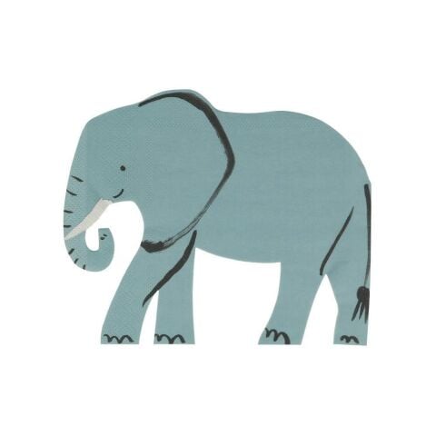 Meri Meri - Elephant Napkin - Fil Peçeteler - 16'Lı