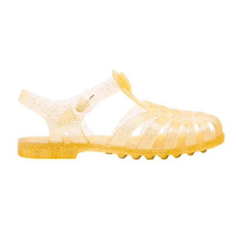 Meduse Sun Dore Pailette Sandals - Sandalet Şeffaf Simli Sarı