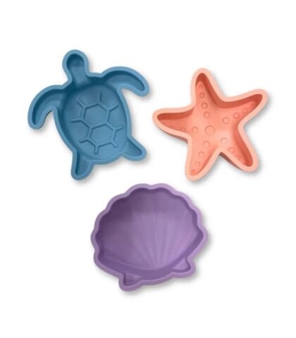 Swim Essentials Sea Animals Silikon Oyuncak Seti - Kova, Kürek ve 3 adet Kalıp