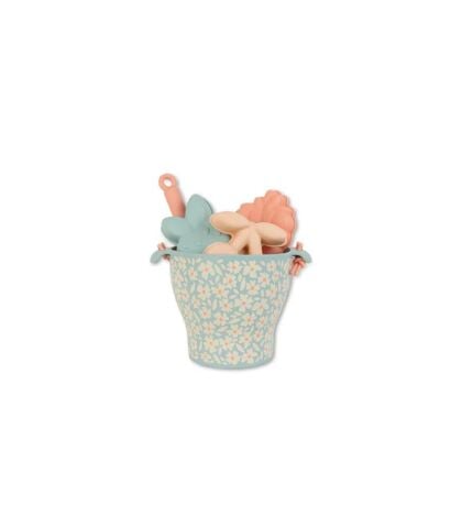 Swim Essentials Green Flowers Silikon Oyuncak Seti - Kova, Kürek ve 3 adet Kalıp
