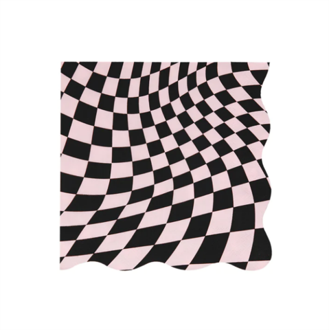 Meri Meri - Halloween Checker Large Napkins - Cadılar Bayramı Damalı Peçeteler (L) (16'Lı)