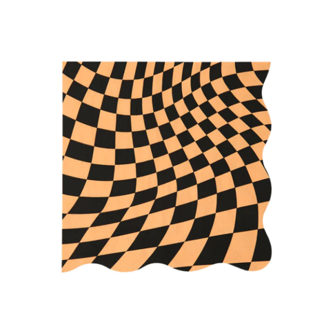 Meri Meri - Halloween Checker Large Napkins - Cadılar Bayramı Damalı Peçeteler (L) (16'Lı)