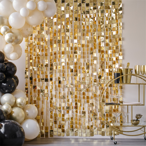 Ginger Ray - Backdrop - Sequin Wall - Gold/Champagne - Arka Fon - Payetli Duvar - Altın/Şampanya