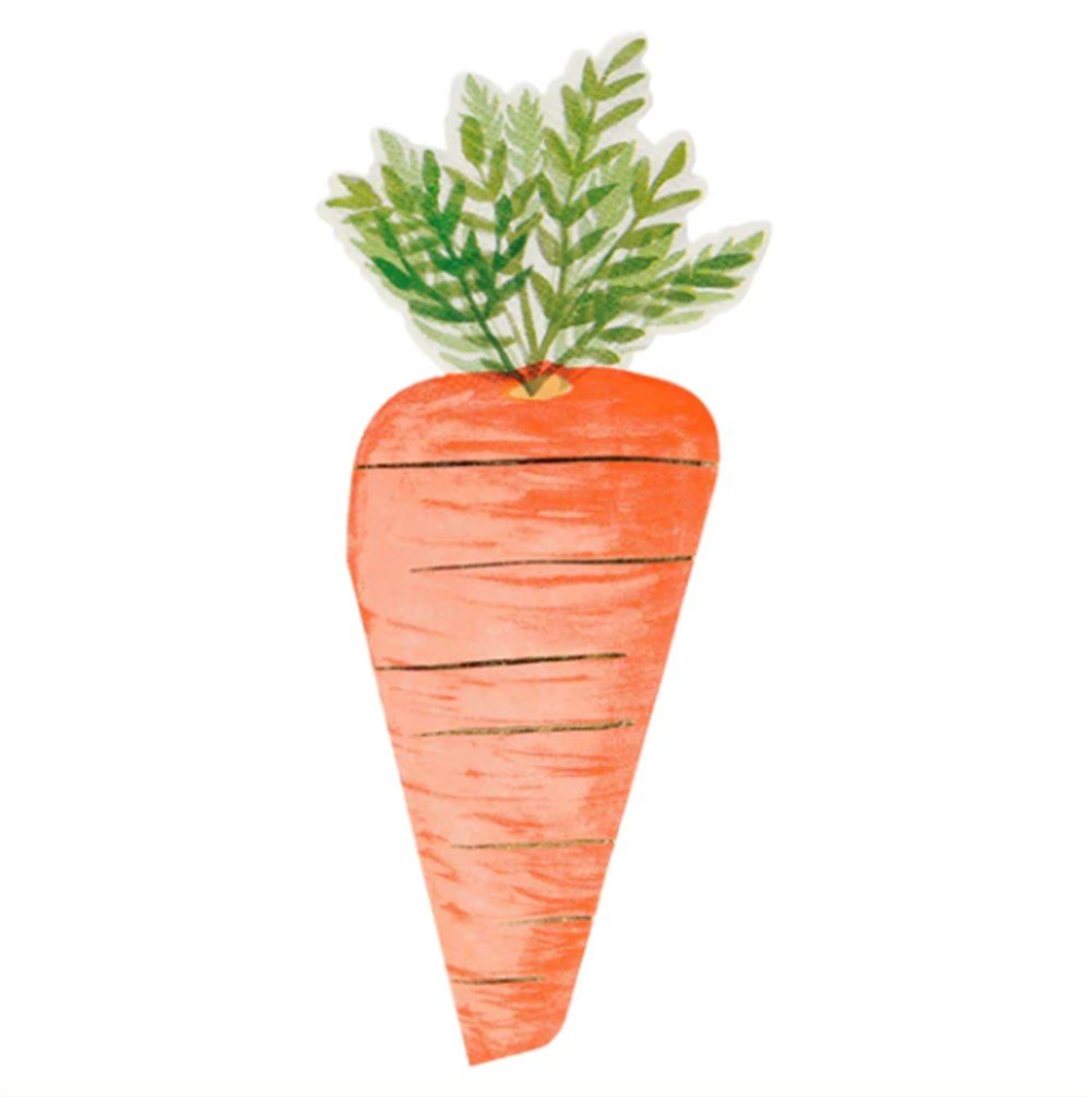 Meri Meri - Carrot Napkin - Havuç Peçeteler - 16'Lı
