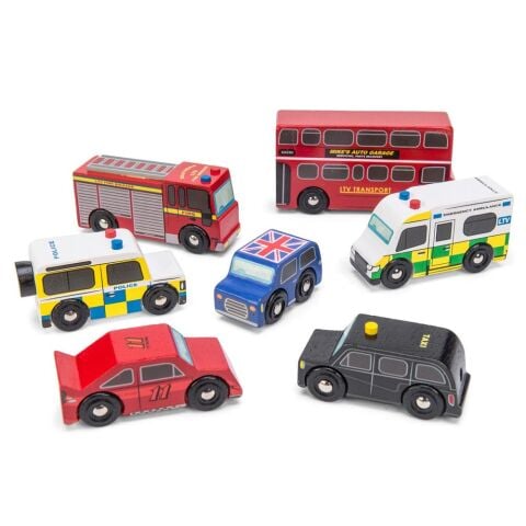 Le Toy Van Londra Araba Seti - London Car Set Wooden