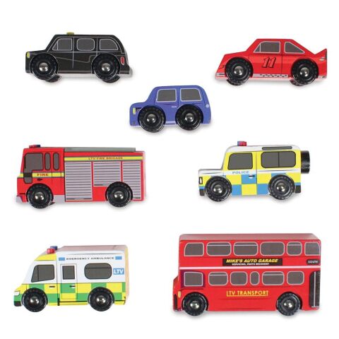 Le Toy Van Londra Araba Seti - London Car Set Wooden