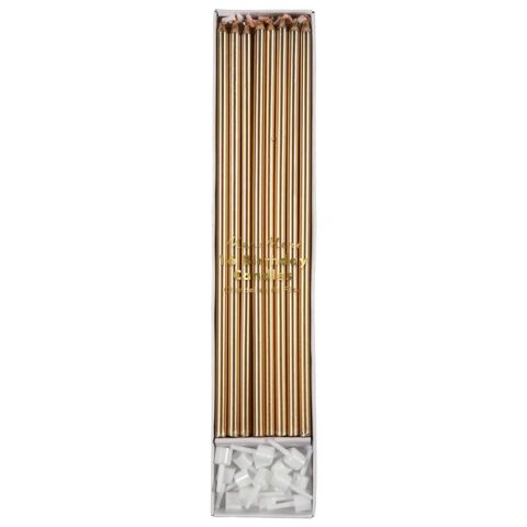 Meri Meri - Gold Long Candles - Uzun Altın Mum