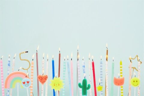 Meri Meri - Gold Long Candles - Uzun Altın Mum