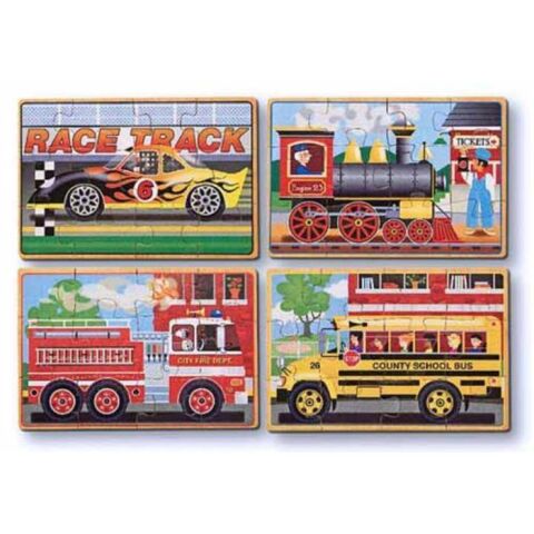 Melissa&Doug Ahşap 12x4 Puzzle Seti - Araçlar Yapbozu