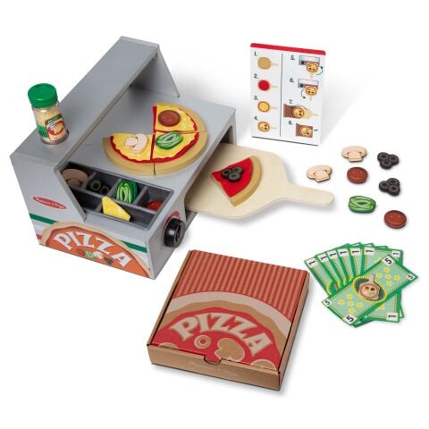 Melissa & Doug - Ahşap Pizza Tezgahı - Hazırla, Pişir ve Servis Et