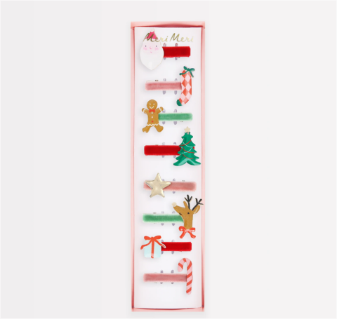 Meri Meri - Jolly Christmas Saç Tokaları - 8 Adet