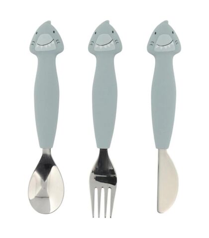 Trixie Silikon Çatal Kaşık ve Bıçak Seti Mr.Shark