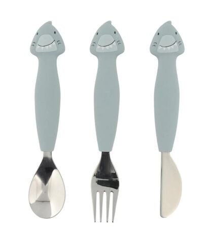 Trixie Silikon Çatal Kaşık ve Bıçak Seti Mr.Shark