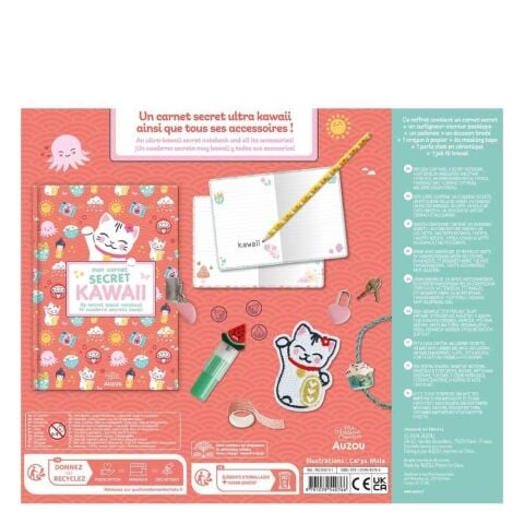 Auzou Toys - Yaratıcı Kırtasiyem - Kawaii Defter ve Kırtasiye Seti