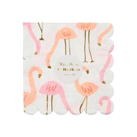Meri Meri - Neon Flamingo Napkins - Neon Flamingo Peçete - S