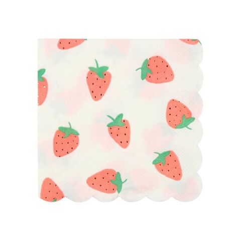Meri Meri - Strawberry Napkins - Çilek Peçete - S