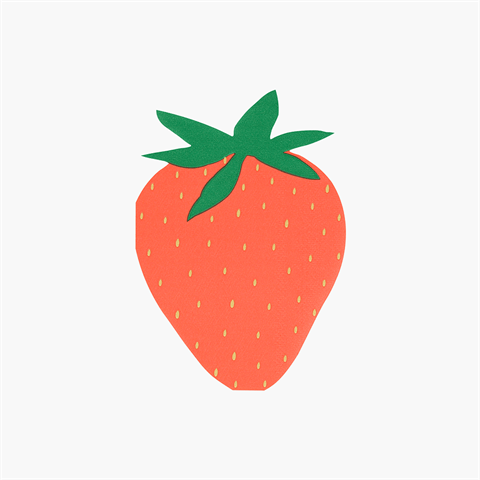 Meri Meri - Strawberry Napkins - Çilek Peçete - S