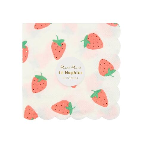 Meri Meri - Strawberry Napkins - Çilek Peçete - S