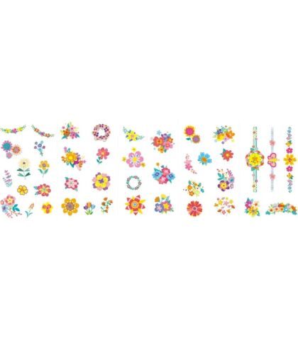 Avenir Tırnak Çıkartmaları ve Dövme Seti - Flower