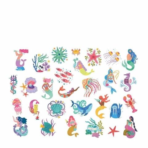 Auzou Toys - Küçük Dövmelerim - Deniz Kızı ve Okyanus