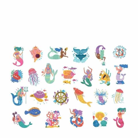 Auzou Toys - Küçük Dövmelerim - Deniz Kızı ve Okyanus