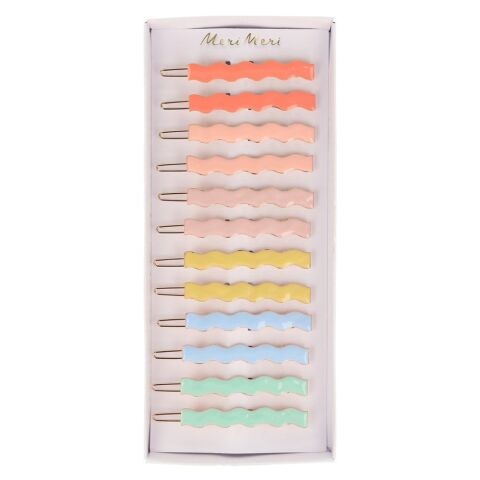 Meri Meri - Rainbow Enamel Hair Clips - Renkli Tokalar - 12'li