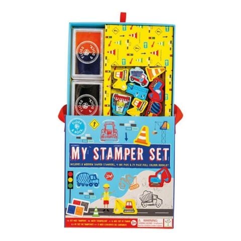 Floss & Rock Stamper Ahşap Baskı Seti / Construction