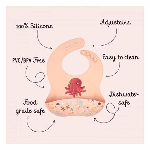 Sassi - Silikon Cepli Mama Önlüğü - Pratik Ahtapot