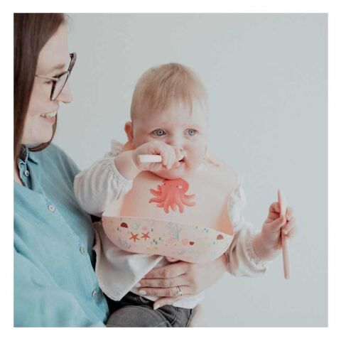 Sassi - Silikon Cepli Mama Önlüğü - Pratik Ahtapot