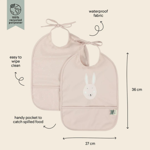 Trixie Su Geçirmez Mama Önlüğü (2 Adet) // Mrs. Rabbit