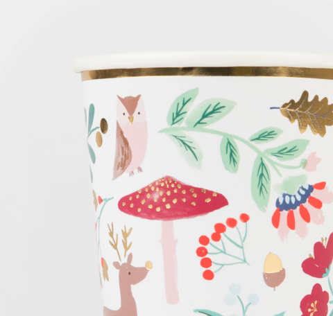 Meri Meri - Winter Woodland Cups - Orman Bardak (8'li)