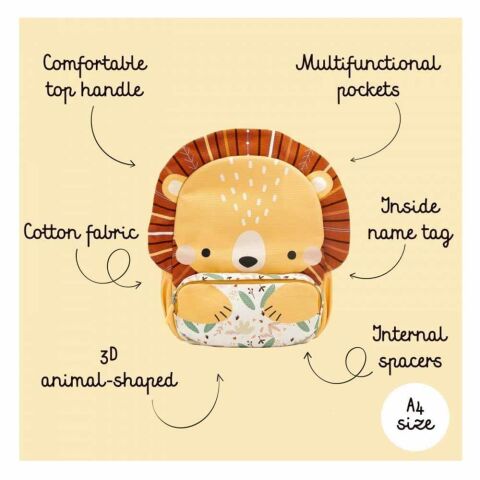 Sassi - A4 Boyutlu Çocuk Sırt Çantası - Cesur Aslan