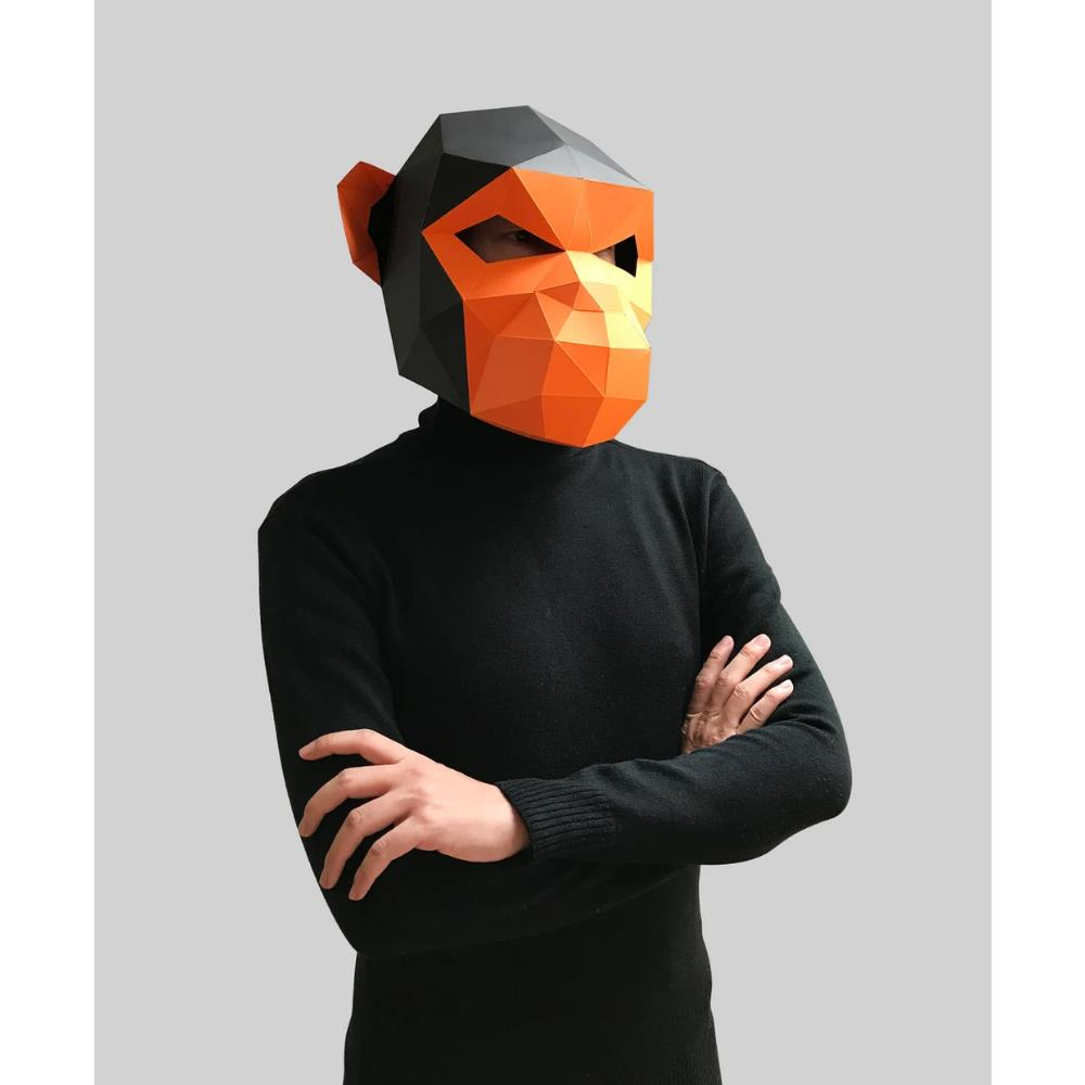 3D Karton Maske - Maymun