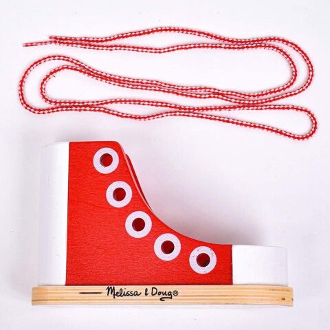 Melissa&Doug Ahşap Ayakkabı Bağlama - Wooden Lacing Shoe
