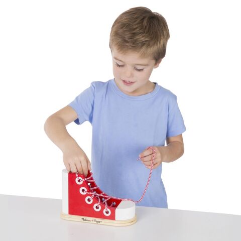 Melissa&Doug Ahşap Ayakkabı Bağlama - Wooden Lacing Shoe