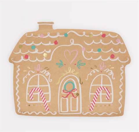Meri Meri - Gingerbread House Plates - Zencefilli Kurabiye Tabak (8'Li)