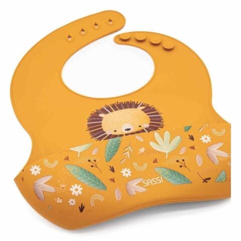 Sassi - Silikon Cepli Mama Önlüğü - Cesur Aslan