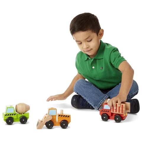 Melissa&Doug Ahşap İnşaat Araçları Stacking Construction Vehicles