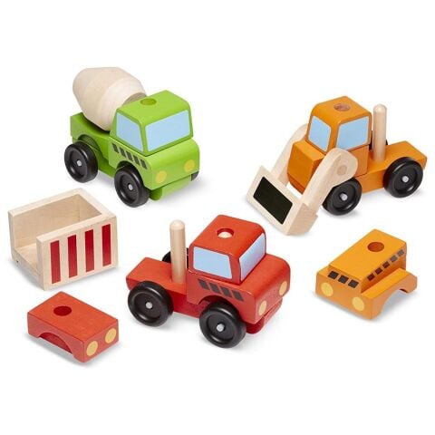 Melissa&Doug Ahşap İnşaat Araçları Stacking Construction Vehicles