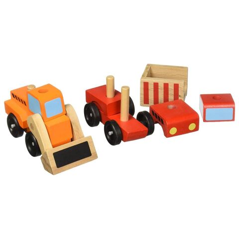 Melissa&Doug Ahşap İnşaat Araçları Stacking Construction Vehicles