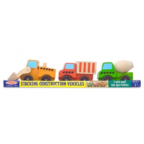 Melissa&Doug Ahşap İnşaat Araçları Stacking Construction Vehicles