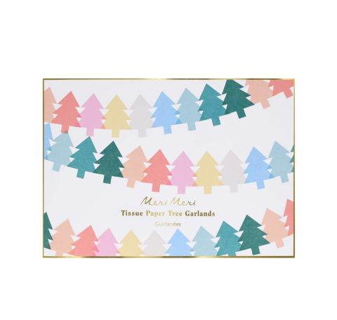 Meri Meri - Tissue Paper Christmas Tree Garlands - Yeni Yıl Ağacı Asılan Süs