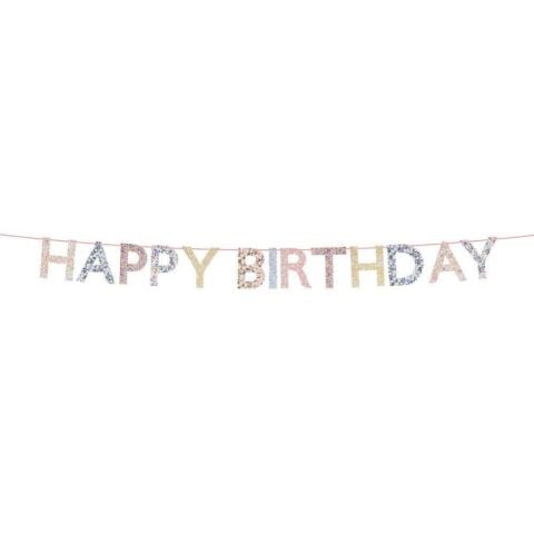 Meri Meri X Liberty - Happy Birthday Asılan Süs