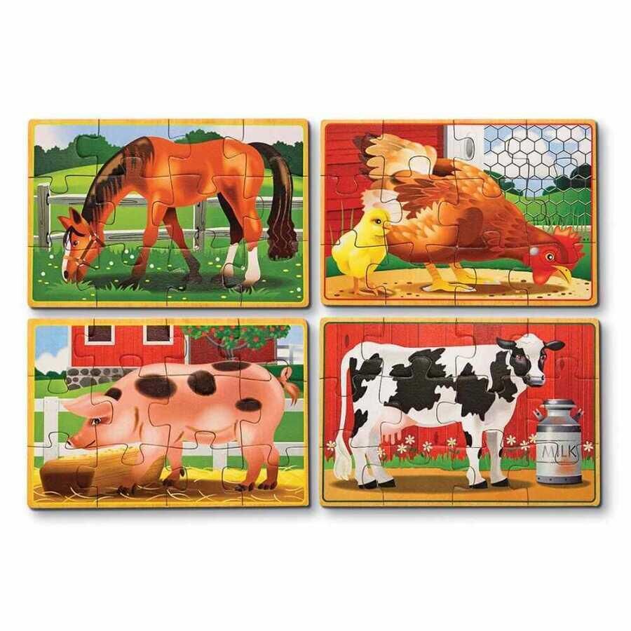 Melissa&Doug Ahşap 12x4 Puzzle Seti - Çiftlik Hayvanları Yapbozu