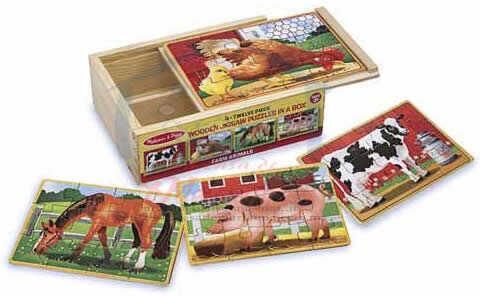 Melissa&Doug Ahşap 12x4 Puzzle Seti - Çiftlik Hayvanları Yapbozu