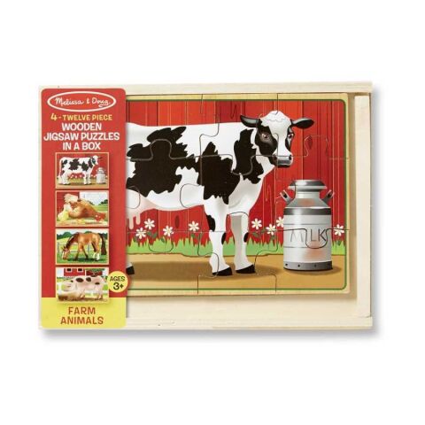 Melissa&Doug Ahşap 12x4 Puzzle Seti - Çiftlik Hayvanları Yapbozu