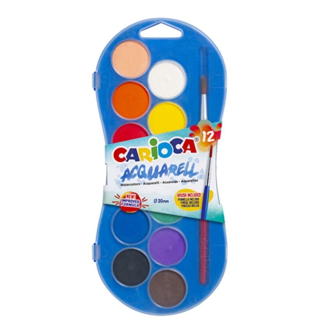 Carioca Sulu Boya 12'li (30mm) - Fırça Hediyeli