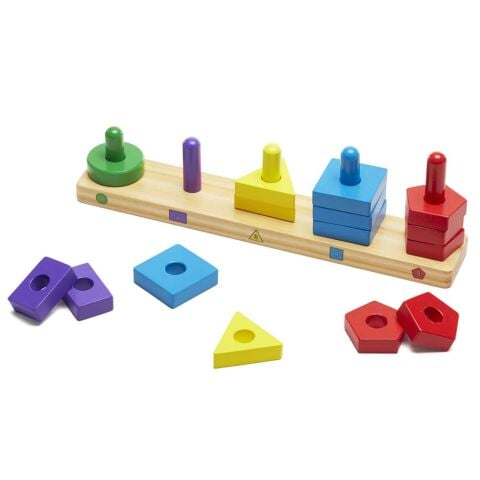 Melissa&Doug Ahşap Renkli Şekil Dizme - Stack & Sort Board